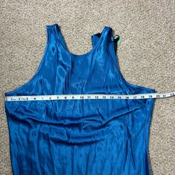 NEW Rails cobalt blue silky satin open tie back Solene midi dress size large - Picture 7 of 9